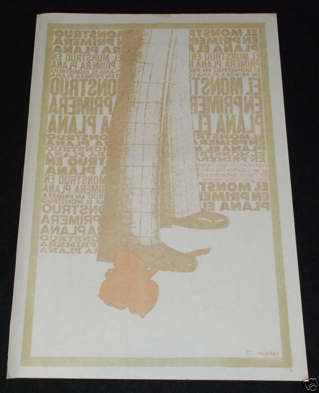 1973 Original Cuban Movie Poster.Plakat"A Monster in the front page"Italian art