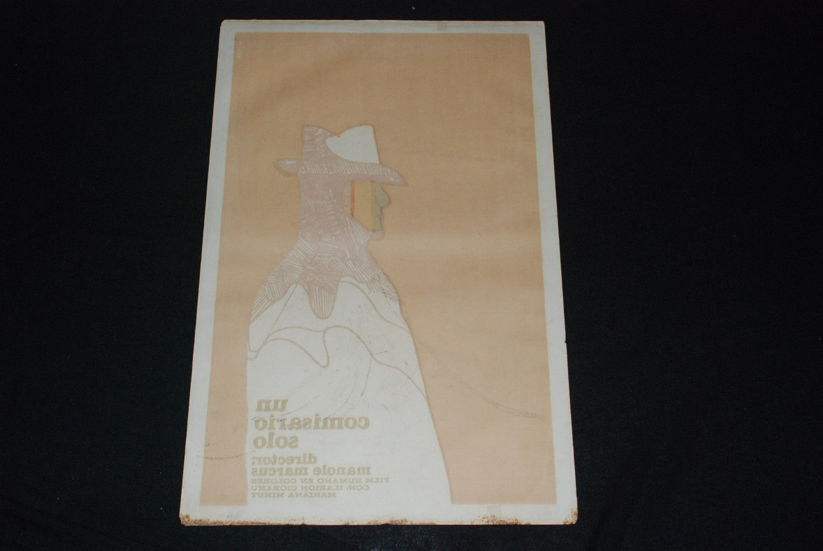 1974 Original Cuban Movie Poster.Romania.Manole Marcus"LONELY Detective"Art