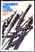 1970 Original Cuban Movie Poster"Samurai SWORDS"Katana.Japan.Hiroshi Inasaki art