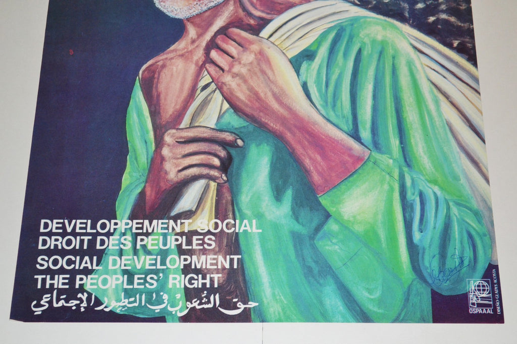 1995 Cuban Original Political Poster.Cold War Graphics.SOCIAL.Signed by Artist