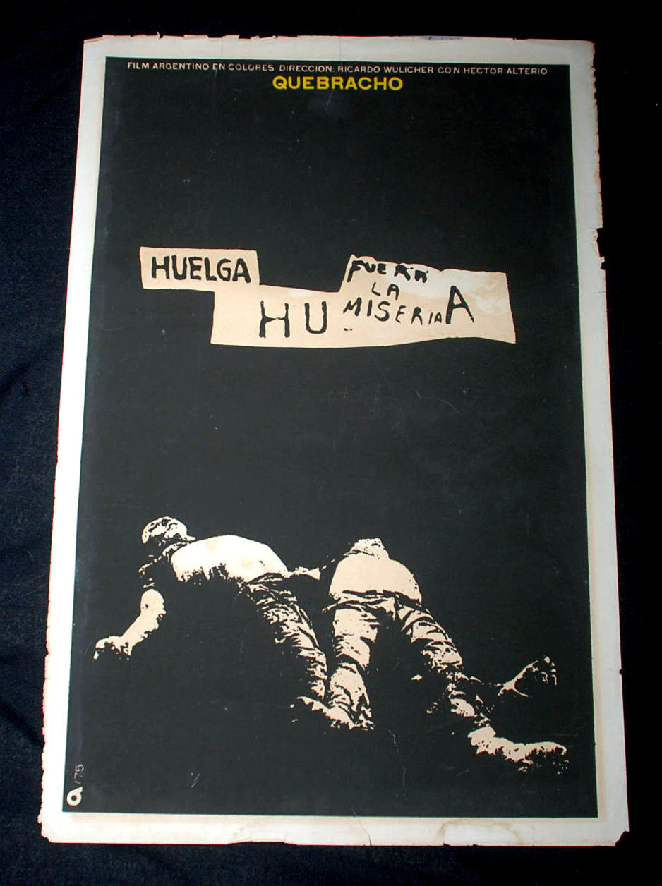 1975 Original Cuban Movie Poster"QUEBRACHO"Argentina art film.Ricardo Wulicher.