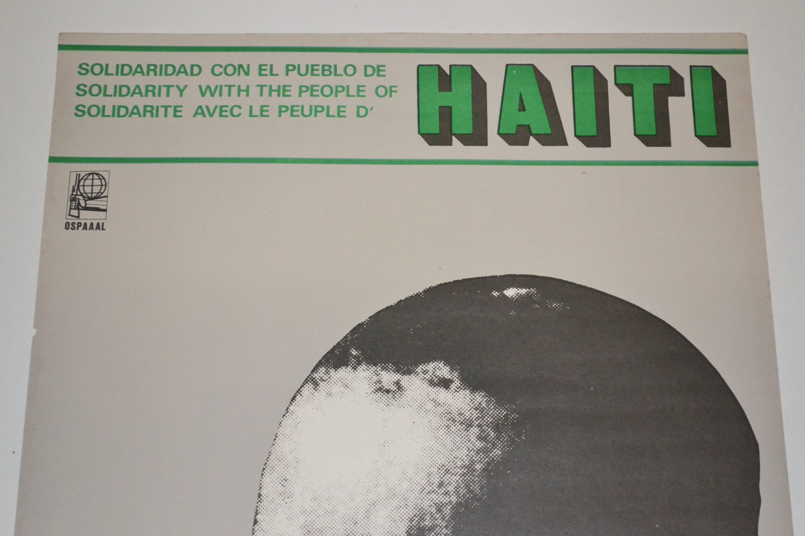 1980 Original Cuba Political Poster.Cold War Graphic.Solidarity with Haiti.art