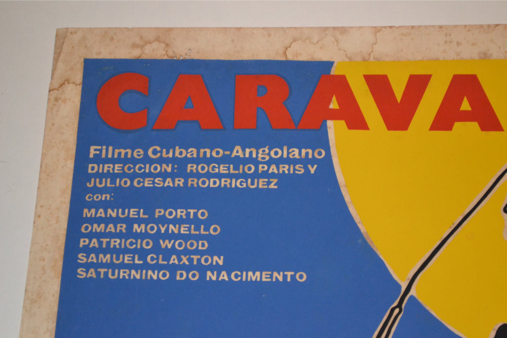 1990 Cuban Original Silkscreen Movie Poster.Caravana.Angola-Cuba art cinema