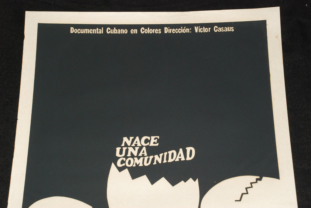 1976 Cuban Original Movie Poster"Born Community" Art.Nace una comunidad.B&W