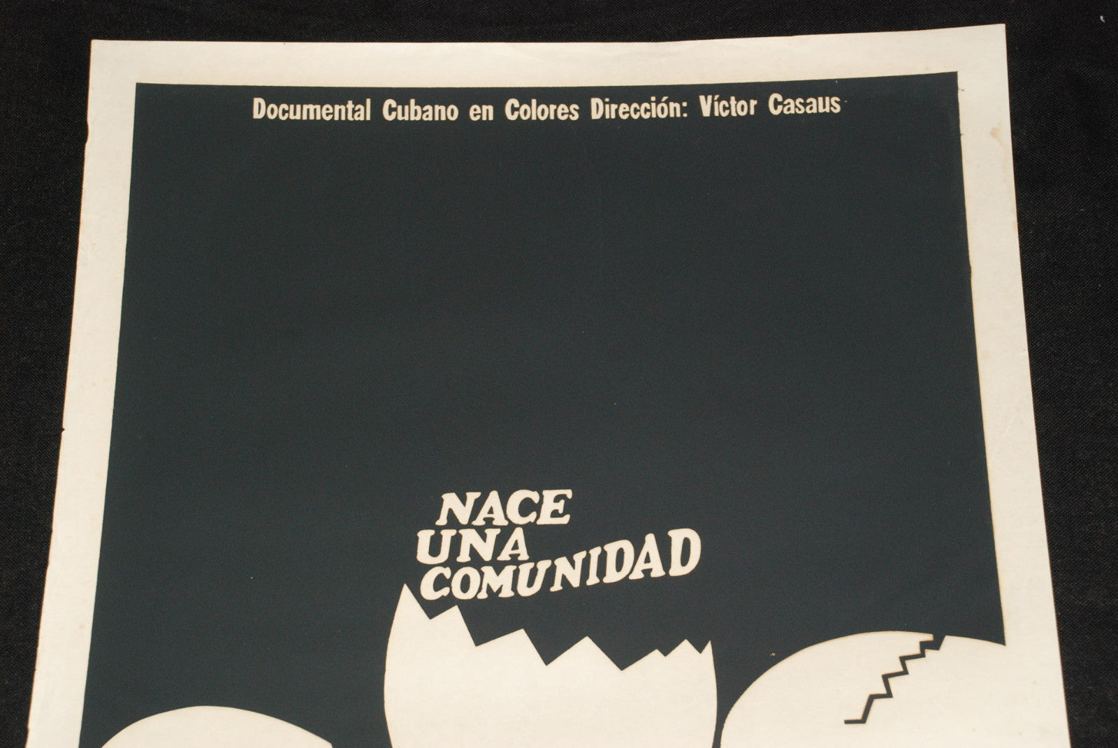 1976 Cuban Original Movie Poster"Born Community" Art.Nace una comunidad.B&W