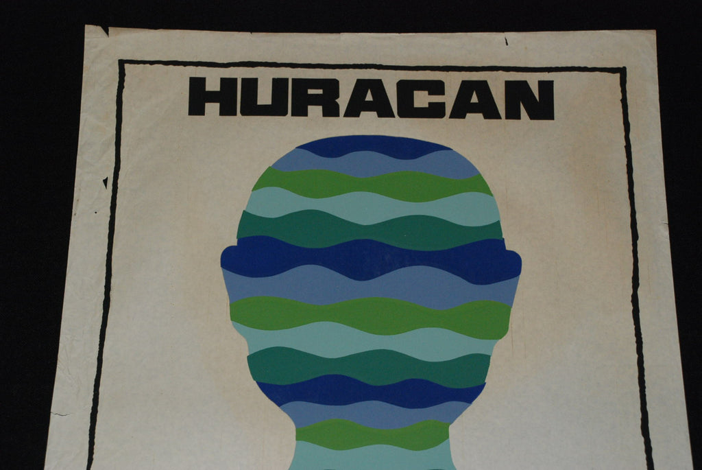 1986 Original Cuban Movie Poster.Plakat.Huracan"Hurricane"Sailship art.Sail ship