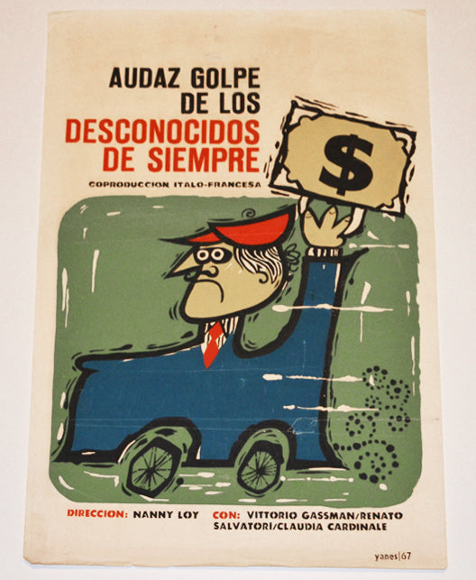 1967 Original Cuban Silkscreen Movie Poster.Audace colpo.Nanny Loy.Cardinale