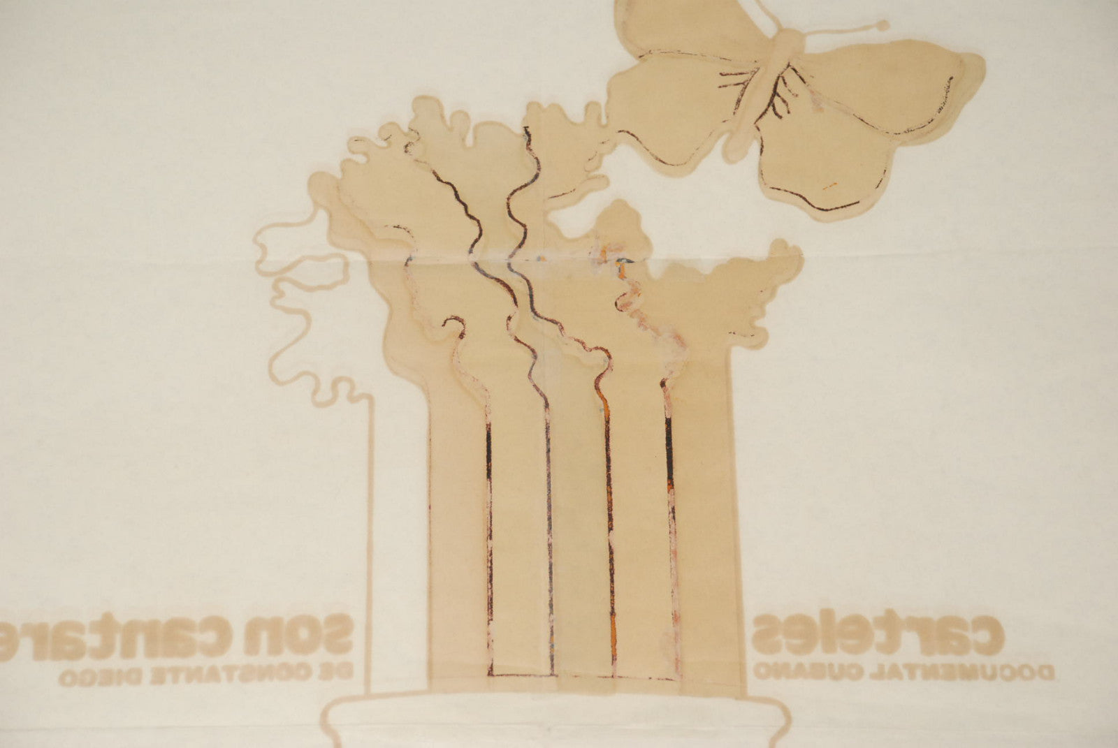 1979 Original Cuban Movie Poster"Carteles son Cantares"Flag rainbow to butterfly