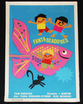 1968 Cuban ORIGINAL Movie Poster"FANTASY Kids"Lovely!Fantaseadores.Children art